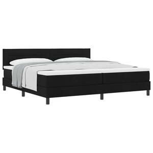 vidaXL Lit à ressorts avec tête de lit Noir 200 x 200 cm tissu