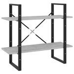 vidaXL Bibliothèque à 2 niveaux Gris béton 80x30x70 cm bois ingénierie