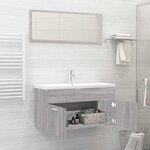 vidaXL Ensemble de meubles de salle de bain 2 Pièces Sonoma gris