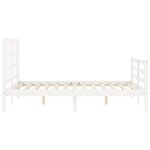 vidaXL Cadre de lit avec tête de lit blanc 140x200 cm bois massif