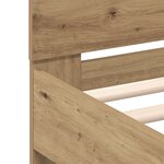 vidaXL Cadre de Lit en Bois Chêne Artisanal Bois Massif 200 x 200 cm