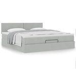 VidaXL Cadre de lit ottoman avec matelas gris clair 180x200 cm velours