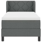vidaXL Lit boxspring avec matelas Gris foncé 80 x 200 cm tissu