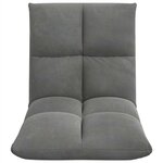vidaXL Fauteuil de sol ajustable Gris foncé Velours