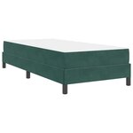 vidaXL Lit à ressorts avec matelas Vert foncé 80 x 220 cm tissu