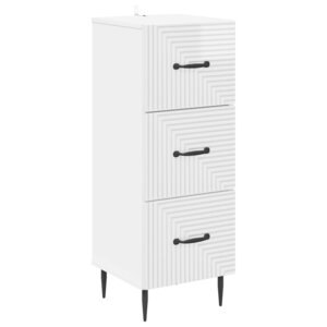 vidaXL Armoire à tiroirs Blanc brillant 33 x 34 5 x 89 5 cm
