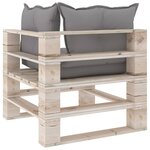 Vidaxl salon de jardin palette 5 pièces avec coussins bois de pin
