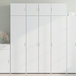 vidaXL Armoire de rangement blanc 80x42 5x225 cm bois d'ingénierie