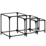 vidaXL Tables basses gigognes 3 Pièces dessus en verre transparent acier