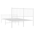 vidaXL Cadre de lit métal sans matelas et pied de lit blanc 120x190 cm