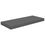 vidaXL Étagère murale flottante 4 Pièces Gris brillant 60x23 5x3 8 cm MDF
