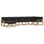 vidaXL Ensemble de canapés d'extérieur 7 Pièces Blanc et noir