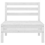 vidaXL Canapé central de jardin blanc bois de pin massif