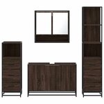 vidaXL Ensemble de meubles de salle de bain 4 Pièces chêne marron
