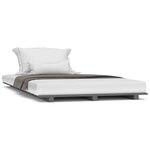vidaXL Cadre de lit sans matelas gris 100x200 cm bois massif de pin