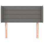 vidaXL Tête de lit avec oreilles Gris foncé 93x16x78/88 cm Tissu