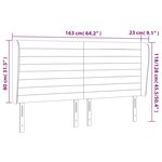 vidaXL Tête de lit avec oreilles Crème 163x23x118/128 cm Tissu