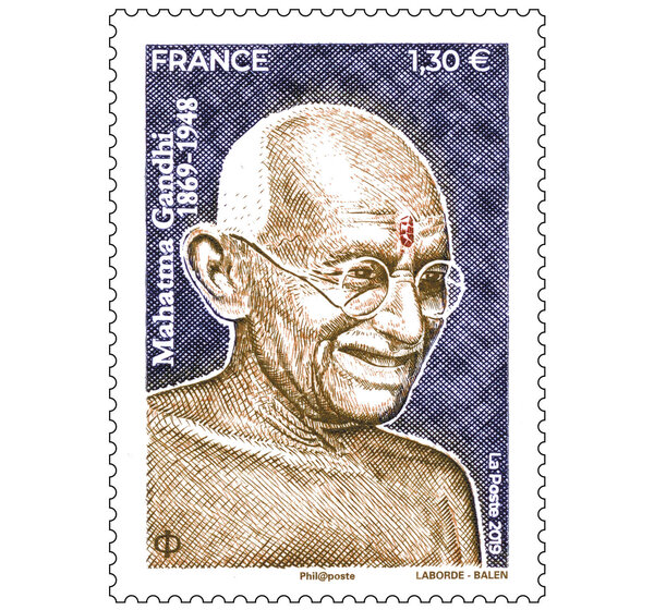 Timbre - Gandhi - Lettre Prioritaire