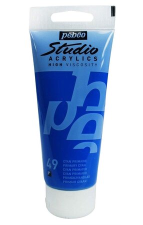 Peinture studio acrylique tube cyan primaire 100 ml pébéo