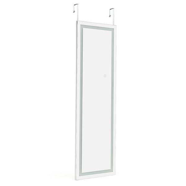 Miroir mural led miroir pleine longueur lumineux à 3 couleurs cadre en mdf 120 x 37cm blanc 20_0006878