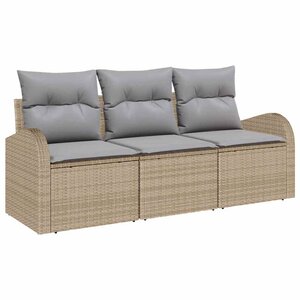 vidaXL Ensemble de canapé de jardin Beige polyrotin