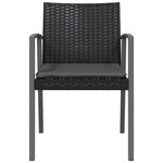 vidaXL Chaises de jardin et coussins lot de 4 noir 56 5x57x83 cm rotin