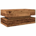 vidaXL Table basse avec lumières LED vieux bois 90x50x40 cm