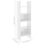 Vidaxl bibliothèque blanc brillant 60x35x180 cm aggloméré