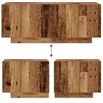 vidaXL Table de chevet vieux bois 100x35x40 cm bois d'ingénierie