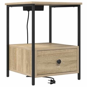 vidaXL Cabinet de chevet avec tiroir Chêne Sonoma 42 x 41 x 56 cm