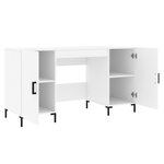 Bureau table poste de travail meuble d'ordinateur informatique étude 140 x 50 x 75 cm bois d'ingénierie blanc 02_0023516