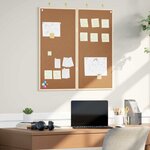 vidaXL Tableau en liège Marron 80 x 1.4 x 80 cm Bois massif en pin