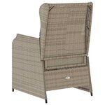 vidaXL Banc de jardin avec coussin 2 Pièces Gris clair Poly rotin