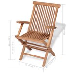 Vidaxl mobilier à dîner d'extérieur 7 pièces bois de teck solide