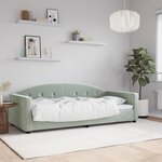 vidaXL Lit de repos gris clair 90x200 cm velours