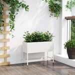 vidaXL Bac de jardin surélevé Blanc 60 x 26 x 45 cm Acier