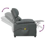 vidaXL Fauteuil de massage Gris foncé Tissu