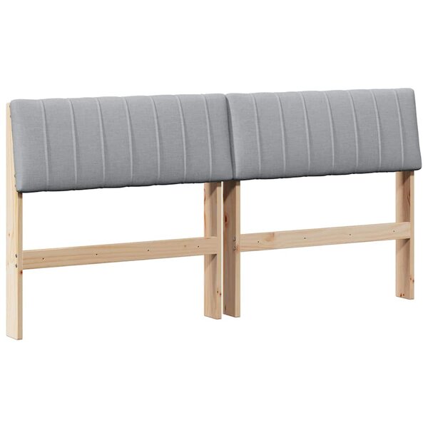 vidaXL Tête de lit capitonnée Gris clair 150 cm Pin massif