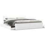 vidaXL Cadre de lit 2 Pièces Blanc 193 x 203 cm Bois d'ingénierie