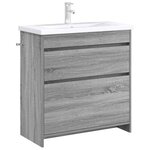 vidaXL Meuble sous lavabo de salle de bain Sonoma gris