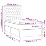 vidaXL Sommier à lattes de lit et matelas Gris foncé 90x190 cm Velours
