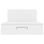 vidaXL Cadre de lit ottoman avec matelas blanc 180x200 cm similicuir