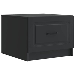 vidaXL Table basse avec tiroir Noir 49 x 50 x 37 cm Bois d'ingénierie
