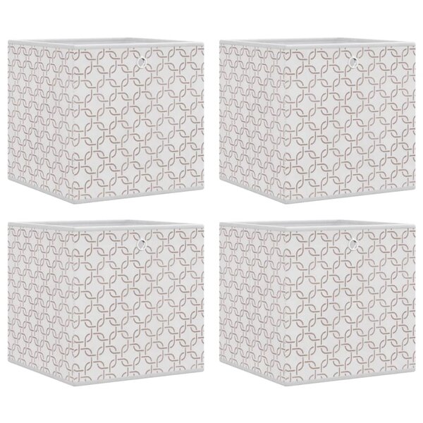 vidaXL Boîtes de rangement pliables 4 Pièces crème tissu intissé