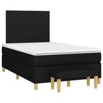 vidaXL Sommier à lattes de lit avec matelas Noir 120x200 cm Tissu