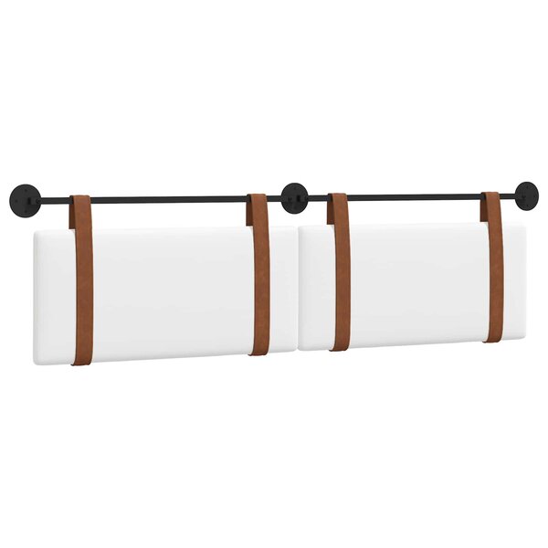 vidaXL Tête de lit suspendue Blanc PU antique