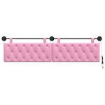 vidaXL Tête de lit suspendue Avec lumière LED Rose Tissu