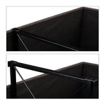 Banquette de rangement pliable avec grille de séparation 38 5 x 110 x 37 5 cm en tissu gris 13_0007774