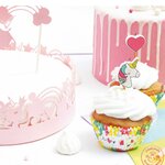 24 Caissettes + 24 Cake Toppers "Licorne"