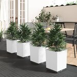 vidaXL Jardinières 4 Pièces blanc 30x30x37 cm polypropylène